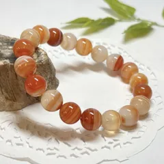 【E14761】サードニクス ブレスレット 縞メノウ 天然石 ブレスレット