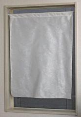 小窓 レースカフェカーテン バラ柄 70×90cmホワイトkaei-22114-90