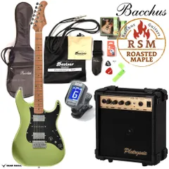 Bacchus ミニエレキ Gs Mini＆Marshall アンプ MG10 Bacchus GS-Mini BLK エレキギター 初心者14点セット 【VOX