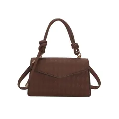 [goodspoon] ハンドバッグ ショルダー レディース ミニ フォーマル パーティーバッグ 斜めがけ 無地 シンプル 小型 手提げ コンパクトサイズ 冠婚葬祭 結婚式 入学式 卒業式 2WAY バッグ オケージョン コンパクト お洒落 ポー [ブラウン]