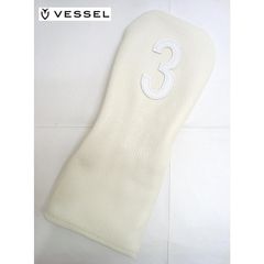 新品★ベゼル★VESSEL★HC1122 ジェニュイン レザー ヘッドカバー★Genuine Leather★フェアウェイ #3W 用★ホワイト