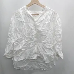 ◇ ⊂ Φ nano universe ナノユニバース 五分袖 ブラウス サイズ38 ホワイト レディース E  【1410290050507】