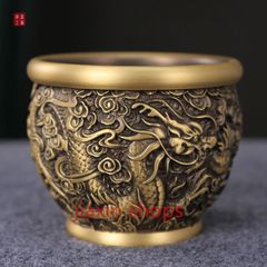 新入荷★黄銅製　龍彫り 香炉　線香鉢