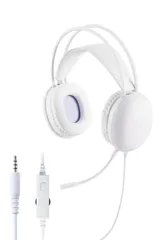 【人気商品】有線 3.5mm ゲーミングヘッドセット LED ライト PS5/PS4 switch対応 軽量 エレコム ノイズ軽減 ボリュームコントローラー付き ホワイト HS-G09STWH