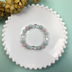 水晶&アマゾナイト&ローズクォーツ パワーストーン ブレスレット メンズ レディース 男性 女性 幸運 開運  [13]