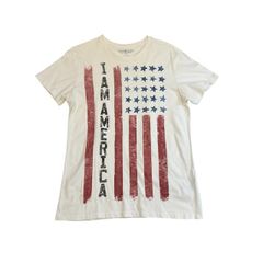 中古 デニムアンドサプライ ラルフローレン DENIM＆SUPPLY RALPHLAUREN 半袖 Tシャツ 白 星条旗 メンズ Mサイズ