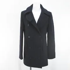 ステラマッカートニー STELLA McCARTNEY ピーコート ミディアム丈 36 紺系 ネイビー ボタン ポケット 毛 ウール 裏地 無地のサムネイル