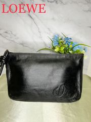 【ご予約者様アリ】⑦ LOEWE ロエベ クラッチバッグ セカンドバッグ カーフレザー ブラック 黒