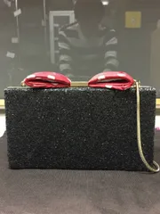 新品未使用！格安！ケイトスペード ミニーマウス コラボ グリッター がま口 2WAY クラッチバッグ パーティバッグ