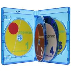 【在庫処分】オーバルマルチメディア 6枚収納ブルーレイディスクケース クリアブルー3個G 22mm厚 BD複数枚収納 Blu-rayDiscケース