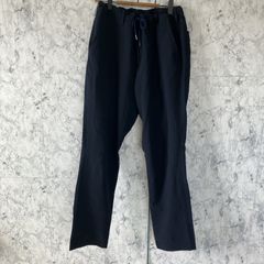 coen コーエン　テーパードパンツ　【XL】　ネイビー　ブラック　薄手　春夏　ウエスト紐　ドローストリング　バックポケット　カジュアル　チェック柄