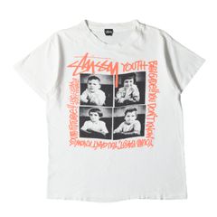 STUSSY ステューシー Tシャツ サイズ:詳細参照(M位) 80s OLD STUSSY 2枚タグ Youth Brigade フォトプリント クルーネック Tシャツ ホワイト 白 トップス カットソー 半袖【メンズ】