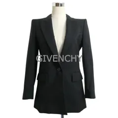 極美品 GIVENCHY ジバンシー テーラードジャケット シングル 1B 裏地総柄 ウール×モヘヤ ブラック サイズ34 レディースのサムネイル