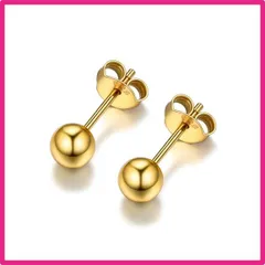 3mm_ゴールド PROSILVER 18金めっき ピアス レディース つけっぱなし ボールピアス 丸玉 シルバー925製 アレルギー対応 小さい 両耳 男女兼用 ファーストピアス 軸20g[3mm シルバー]