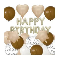誕生日 バルーン バースデーバルーン 飾り付け 風船 女子 男子 セット ハッピー HAPPY BIRTHDAYガーランド ハート 紙吹雪風船 ドットシール リボン付き 装飾 パーティー お祝い サプライズ シルバー ブラック (?油色) 0