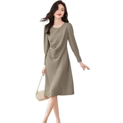 『在庫処分』 おしゃれ ドレス 大きいサイズ きれいめ レディース ロング 長袖 ワンピース フォーマル ゆったり [PH.YZBBDPG] 春秋