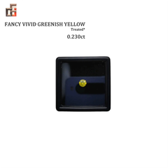 ダイヤモンド　ルース　0.230ct　FANCY VIVID GREENISH YELLOW Treated*　中央宝石研究所　M001