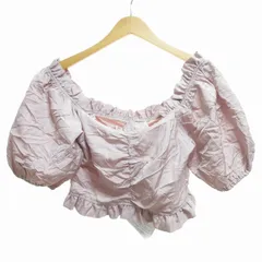 トップショップ TOPSHOP タグ付 チュニック ブラウス パフスリーブ 半袖 ピンク US2 約Sサイズのサムネイル