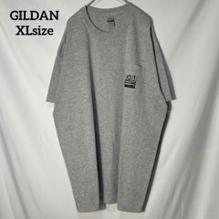 【GILDAN】DSI 企業ロゴ　ポケットT 両面プリント　オーバーサイズ　半袖Tシャツ　グレー　XL US古着