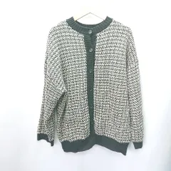 ◇ LOWRYS FARM ローリーズファーム 総柄 おしゃれ 長袖 ニット カーディガン サイズF ブラック ベージュ レディース E  【1407180038127】