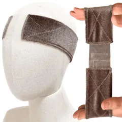 [ルスブリラーレ] ウィッグ固定バンド ウィッグバンド ウィッグズレ防止 通気性 サイズ調節 フリーサイズ 固定 薄手 ヘアバンド 医療用 フロントレース用 ケア用品 フルウィッグ インナーキャップ アンダーキャップ 滑り止め ストッパー ば [ココアカラー]