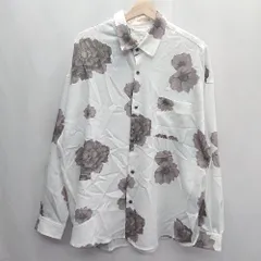 ◇ Nilway 花柄 長袖 シャツ サイズM ホワイト グレー レディース E  【1406180068394】