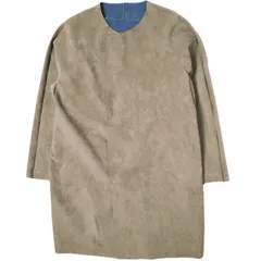 CLASS クラス 日本製 Ultra Suede Coat ウルトラスエード ノーカラーコート PBEA01UNIA 3 モカブラウン/ブルー フェイクレザー 人工皮革 アウター g16680のサムネイル