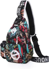 Honesty Mouth(オネスティーマウス） ワンショルダーバッグ 斜め掛け 肩掛け 多機能 ボディバッグ リュック(14:Flower(A))