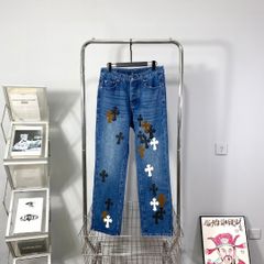 CHROME HEARTSクロスラインストーンパンツ - メルカリ