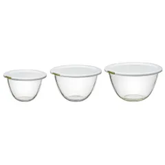 【数量限定】MXPF-4904-W 日本製 クリア ボール マルチ kitchen BUONO 2200ml 1500ml 900ml 3個セット ボウル 耐熱ガラス製 レンジフタ付き HARIO(ハリオ)