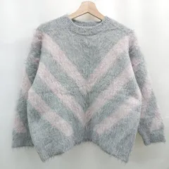 ◇ ⊇ サキシマトーキョー デザイン 長袖 丸首デザインセーター サイズ表記なし グレー系　ピンク系 レディース E  【1507080007718】