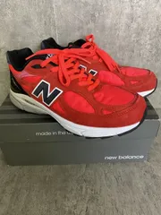 【中古】米国製 New Balance ﾆｭｰﾊﾞﾗﾝｽ ﾛｰｶｯﾄ ｽﾆｰｶｰ M990PL3 V3 ｱﾒﾘｶ製 ﾚｯﾄﾞ ﾌﾞﾗｯｸ 27CM 33894143