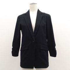 美品△紳士服の青山 テーラードジャケット 2XL(3L) 黒 ゼロ 