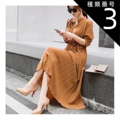 種類3：ブラック/S ウエストマークプリーツワンピース ミモレ ミモレ丈 ロング ロング丈 マキシ マキシ丈 9分丈 袖あり 5分袖 五分袖 襟なし タイト 細身 かわいい 大人可愛い きれいめ シンプル カジュアル 大人 上品 おしゃれ お洒落 かっこいい 