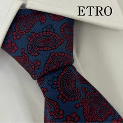 【美品】ETRO エトロ　ネクタイ　ペイズリー　レッド　ワインレッド　えんじ色 美品】ETRO エトロ ネクタイ ペイズリー レッド ワインレッド