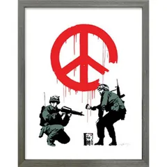 Banksy バンクシー アートフレーム Peace Soldiers 【bicosya/美工社】 IBA-61733 サイズ305x380x32mmのサムネイル