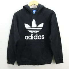 y■アディダスオリジナルス/ADIDAS スウェットパーカ■黒【メンズM】MENS/トレフォイル/146【中古】