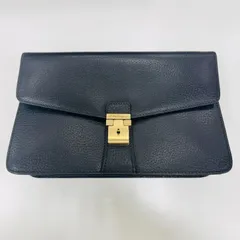 A【ヴィンテージ】Salvatore Ferragamo フェラガモ セカンドバッグ ブラック 革製 メンズ レディース ブランド セカンドバッグ シンプル