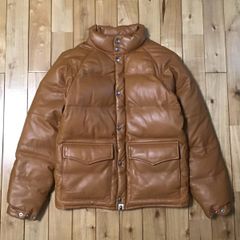 シープスキン レザー ダウンジャケット Sサイズ a bathing ape BAPE leather down jacket エイプ ベイプ アベイシングエイプ NIGO キムタク 木村 拓哉