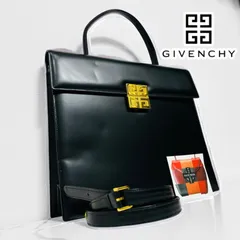 美品 GIVENCHY ジバンシィ ビッグロゴ レザー 2WAY ショルダーバッグ ブラック ボックスカーフ 4G ビジネスバック 金具