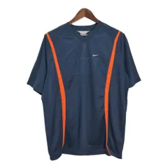 00年代 NIKE ナイキ ロゴ Vネック 半袖Ｔシャツ スポーツ ネイビー(メンズ L)中古 古着 T9533