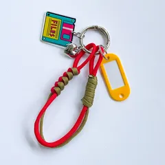 パラコードバッグチャーム・ループ（レッド系・フロッピー）