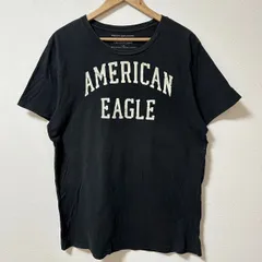 (^w^)b AMERICANEAGLE アメリカンイーグル 半袖 Tシャツ ロゴプリントT カジュアル シンプル ブラック メンズ