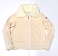 今が買いです！【ほぼ未使用】モンクレール キッズ コットン フリース カーディガン ジャケット 4才/104㎝ オフホワイト 子供用　2A48