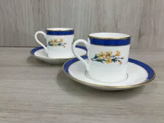 TIFFANY & Co. フローラル デミタスカップ & ソーサー 2客セット 箱あり