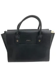☆美品☆FURLA フルラ レザーハンドバッグ ブラック×ゴールド