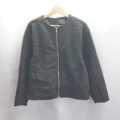 ◇ ⊇ ノーブランド 長袖 ノーカラージャケット サイズM ブラック レディース E  【1503310007589】のサムネイル