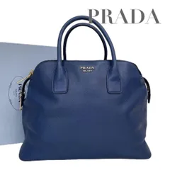 【価格交渉/質問大歓迎♪】超希少　プラダ　サフィアーノ　三角ロゴ　ハンドバッグ　ブルー　ボストン　4995
