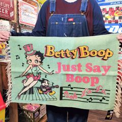 コットンフリンジマット◆ベティ/ショートサイズ◆玄関 キッチン タペストリー　アメリカン雑貨