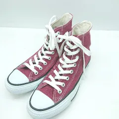 ◇ Θ CONVERSE コンバース ブランドロゴプリント ハイカットスニーカー サイズ25 レッド ホワイト メンズ E  【1412260034456】